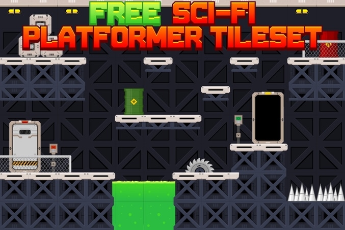 sci-fi platformer game tileset free