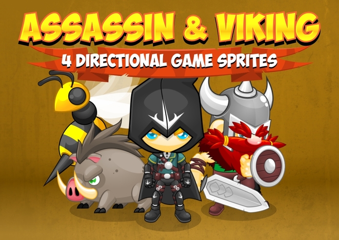 Assassin And Viking Game Sprites Game Art 2d